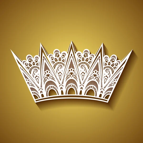 Corona decorativa ornamentada — Vector de stock