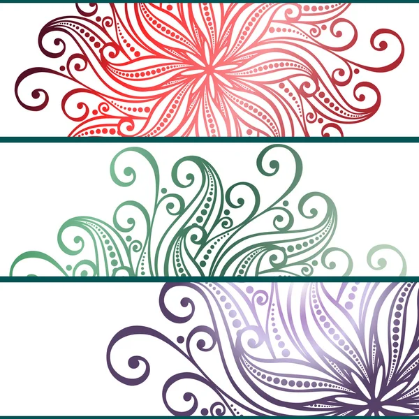 Vector Set of Patterned Banner — Stock Vector