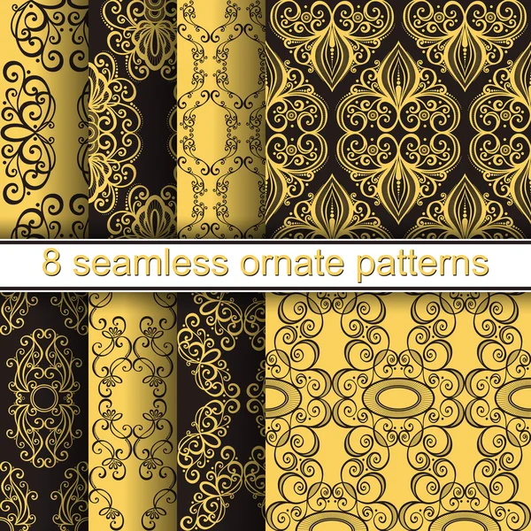 Ornate Patterns Set — Stock Vector