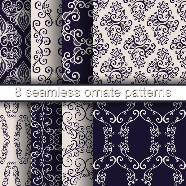 Ornate Patterns Set — Stock Vector