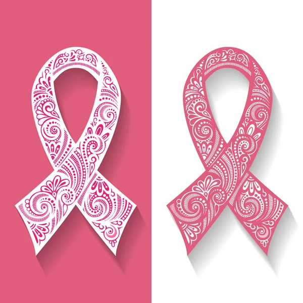 乳腺癌的丝带 图库插图