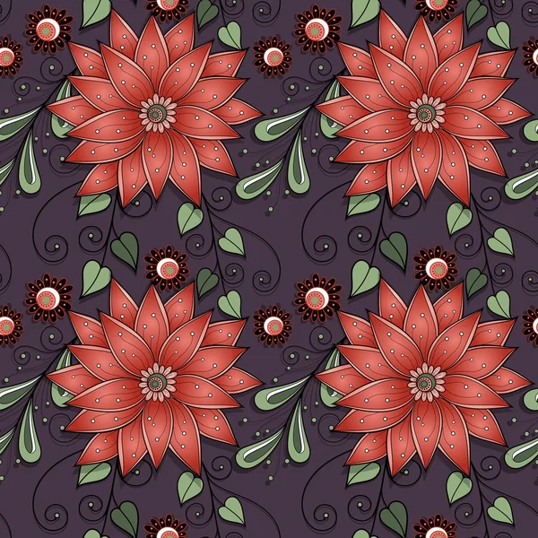 Patrón floral sin costuras — Vector de stock