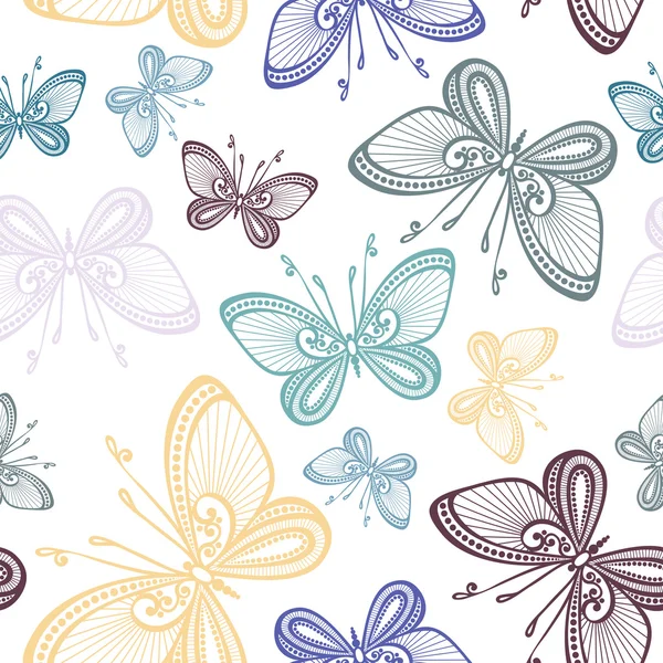 Pattern with Butterflies — Stock Vector