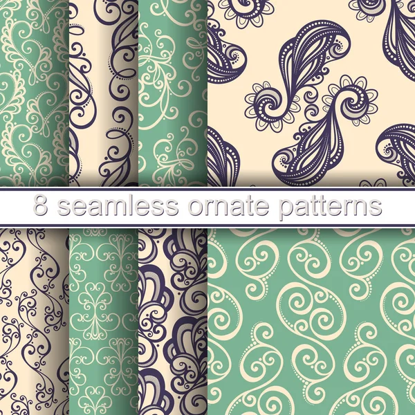 Seamless Ornate Patterns — Stock Vector