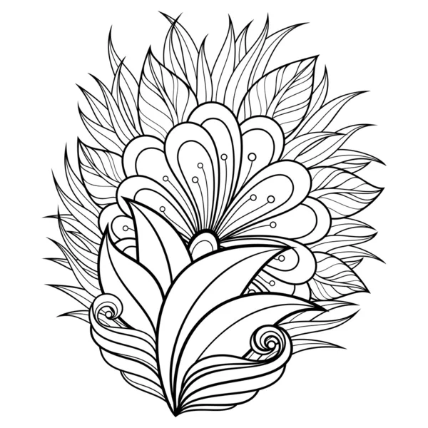 Монохромный цветочный элемент — стоковый вектор