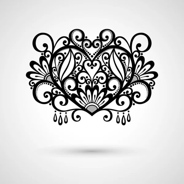 Corazón floral — Vector de stock