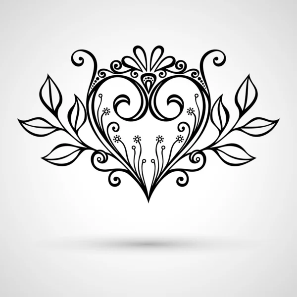 Corazón floral — Vector de stock