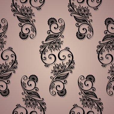 Dikişsiz süslü çiçek desenli