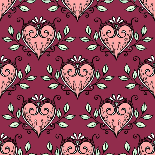 Seamless Pattern with Hearts. — Stock Vector
