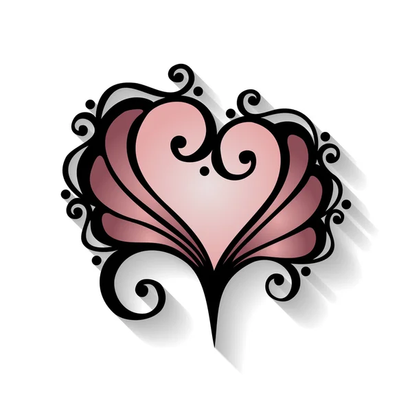 Deco Floral Heart — Stock Vector
