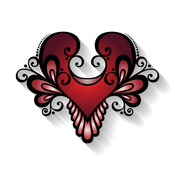 Deco Corazón floral — Vector de stock