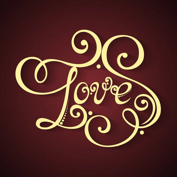 Love Inscription, St. Valentine's Day Symbol. — Stock Vector