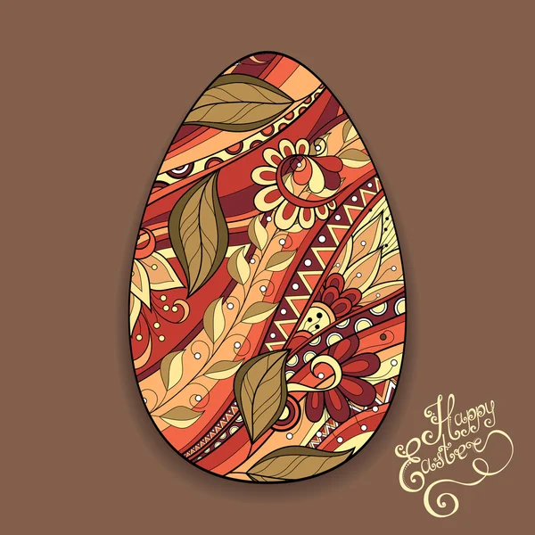 Huevo de Pascua floral de vacaciones — Vector de stock