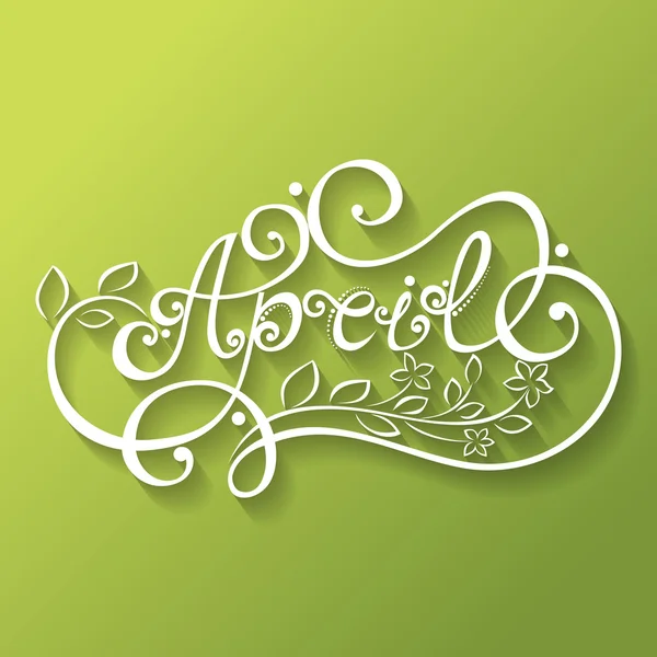 Avril Inscription, nom du mois — Image vectorielle