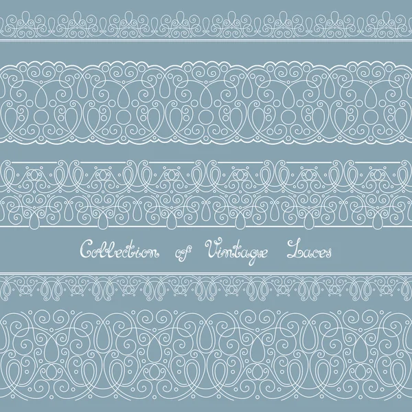 Set of Vintage Template with Ornate Laces — Stock Vector
