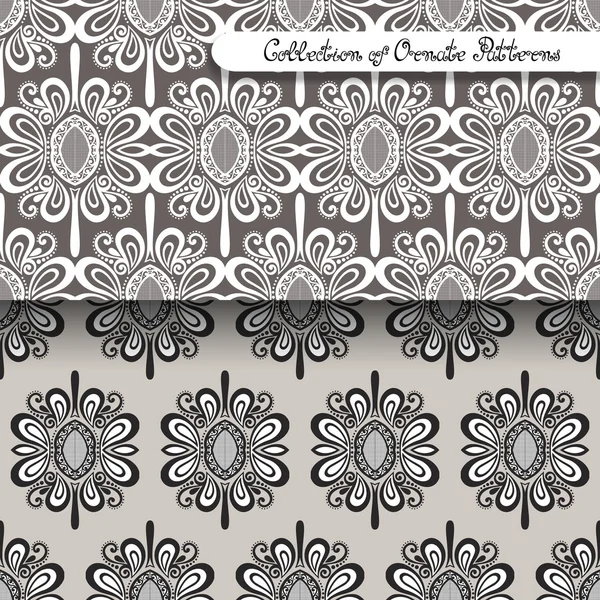 Set of 2 Seamless Vintage Patterns — Stock Vector