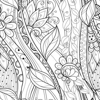 Sorunsuz soyut tek renkli çiçek desenli