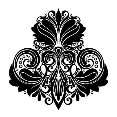 Tek renkli simetrik tasarım öğesi