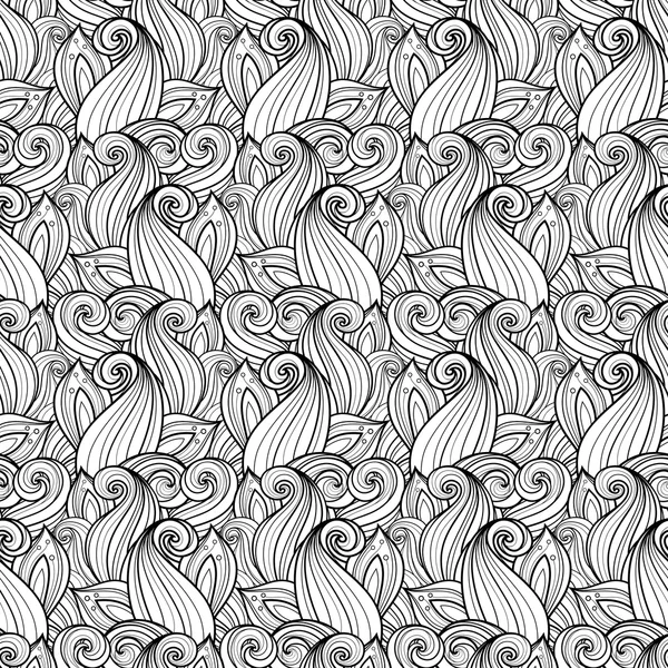 Patrón floral monocromo abstracto sin costuras — Vector de stock