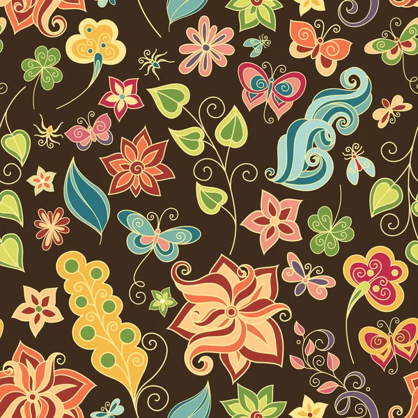 Seamless Floral Pattern (Vector) — Stock Vector