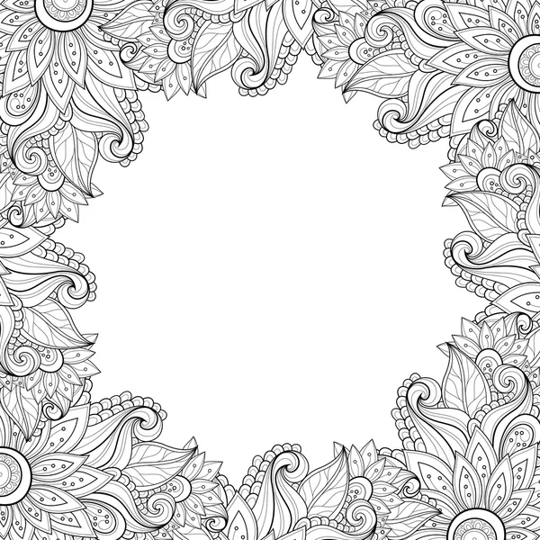 Modèle floral monochrome abstrait sans couture — Image vectorielle
