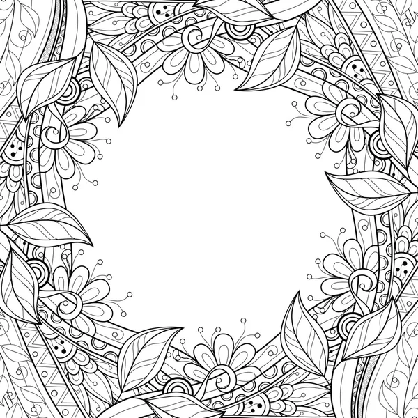 Fără sudură model floral monocrom abstract — Vector de stoc