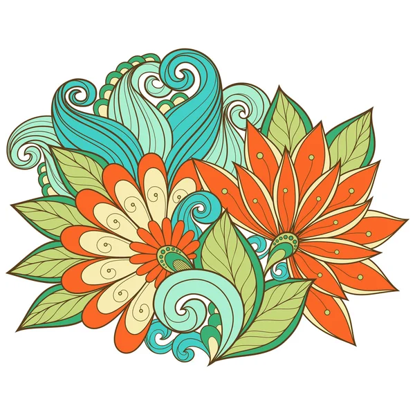 Elementos coloridos de diseño floral — Vector de stock