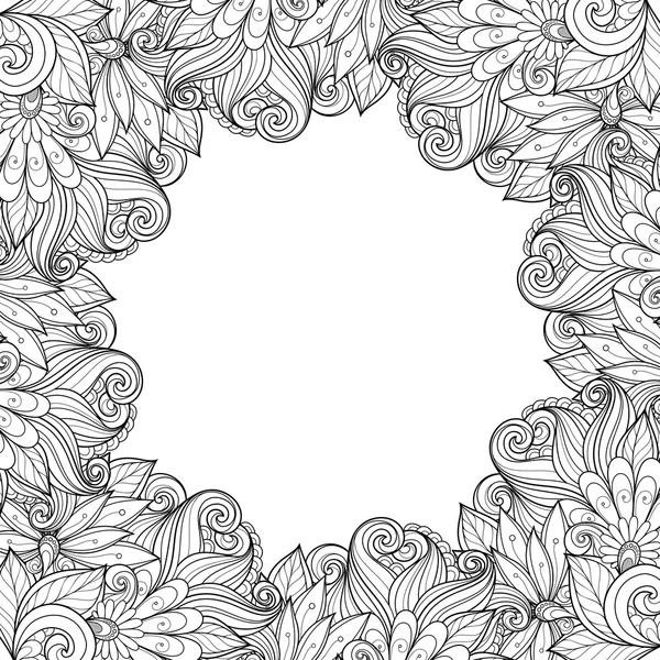 Seamless Abstract monochrome floral Pattern — Stock Vector