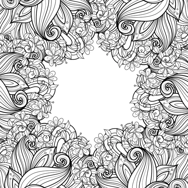 Patrón floral monocromo abstracto sin costuras — Vector de stock