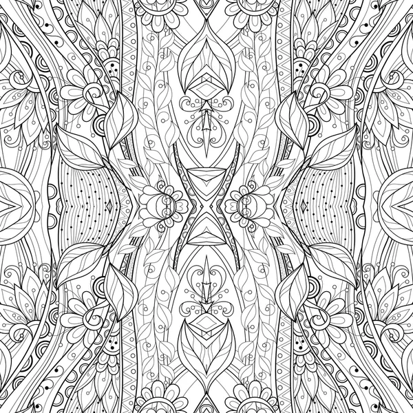 Inconsútil patrón tribal monocromo abstracto — Vector de stock