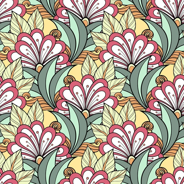Modèle floral sans couture coloré — Image vectorielle