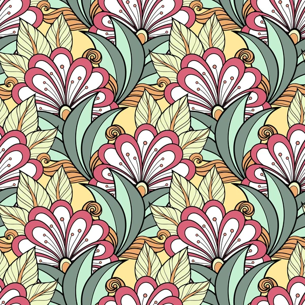 Patrón floral inconsútil colorido — Vector de stock