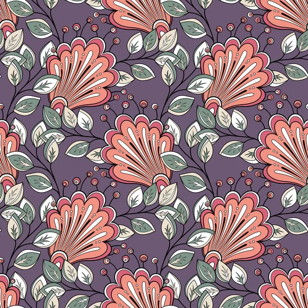 Patrón floral inconsútil colorido — Vector de stock