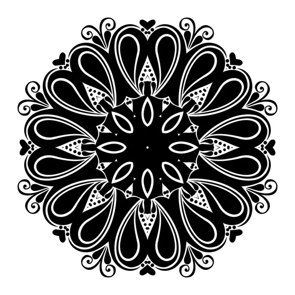 Monochroom contour mandala — Stockvector