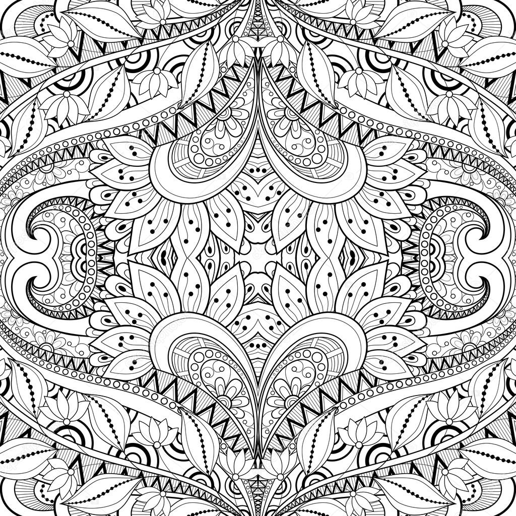 Seamless Abstract monochrome Tribal Pattern