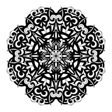 Tek renkli kontur mandala