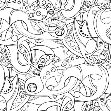 Seamless soyut tek renkli Tribal modeli