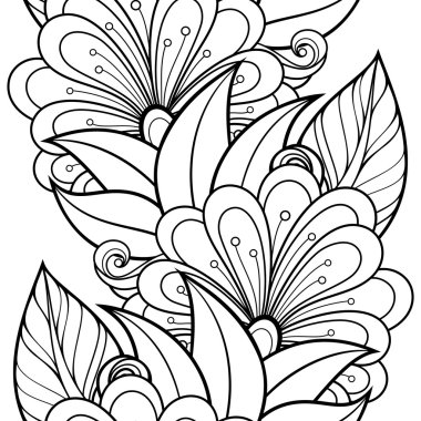 Sorunsuz soyut tek renkli çiçek desenli