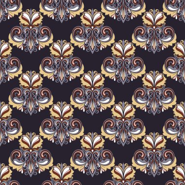 kesintisiz renkli damask deseni