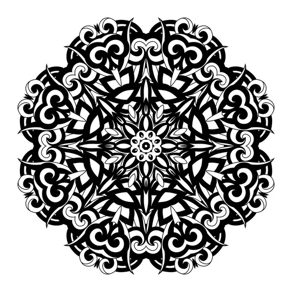 Mandala de contorno monocromo — Archivo Imágenes Vectoriales