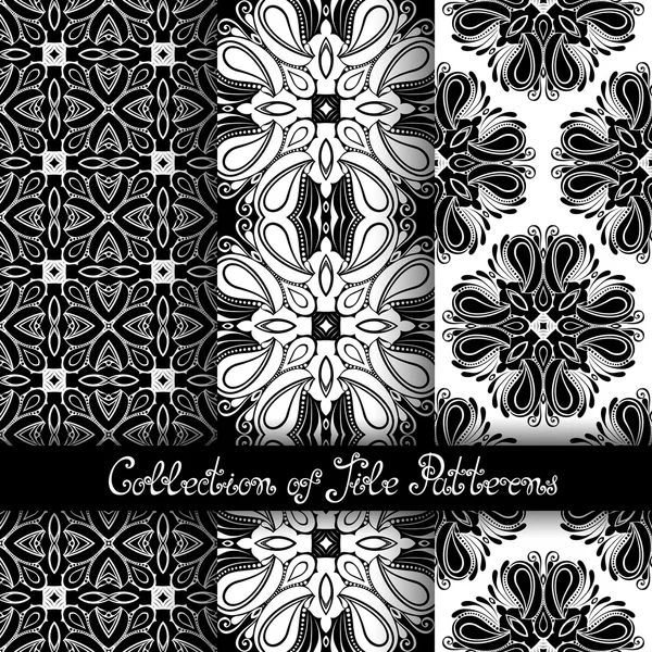 Set of  Seamless Vintage Patterns — Stock Vector