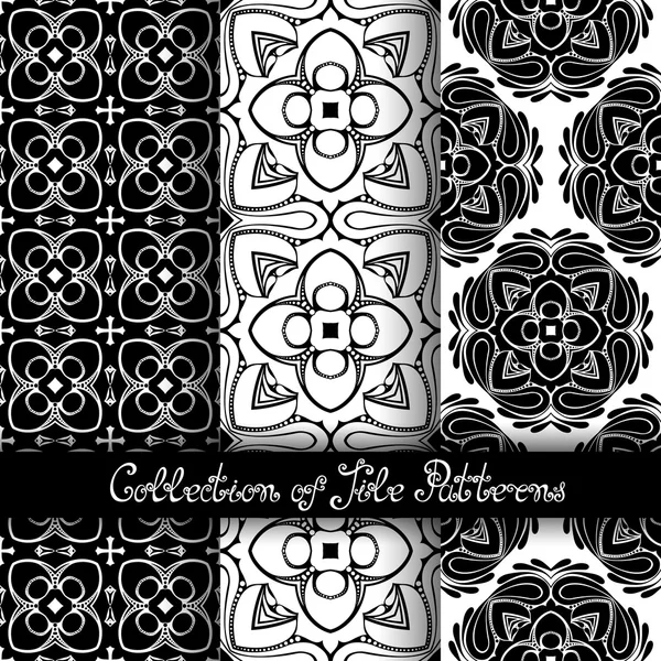 Set of  Seamless Vintage Patterns — Stock Vector