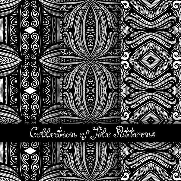 Set of  Seamless Vintage Patterns — Stock Vector