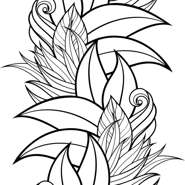 シームレスな抽象的な白黒花柄 — ストックベクタ