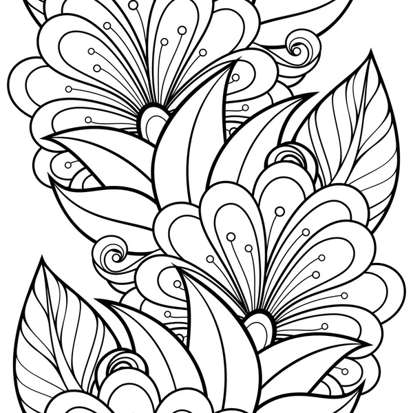 Patrón floral monocromo abstracto sin costuras — Archivo Imágenes Vectoriales