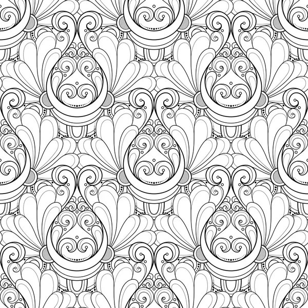 Inconsútil patrón tribal monocromo abstracto — Vector de stock