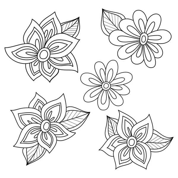 Elementos de diseño de colección floral — Vector de stock