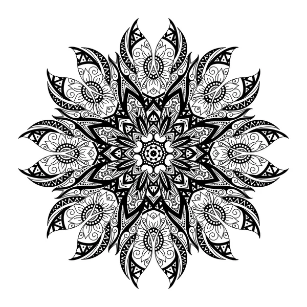 Mandala de contorno monocromo — Archivo Imágenes Vectoriales