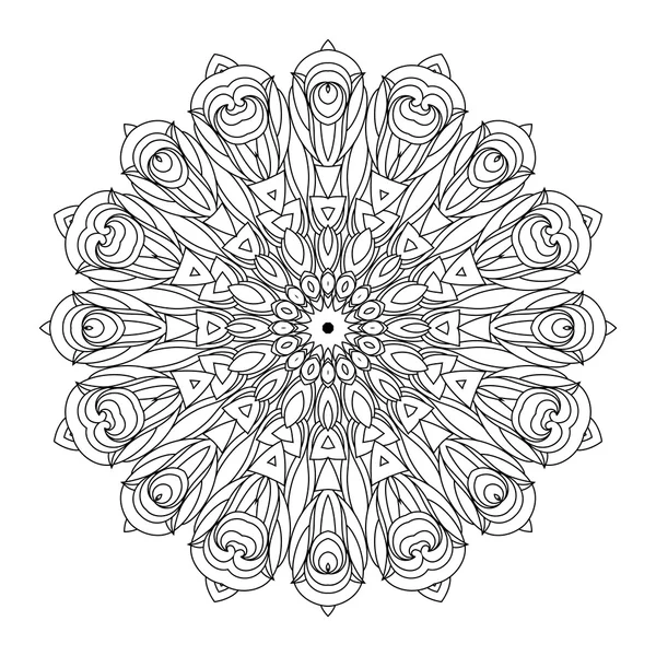 Mandala contour monochrome — Image vectorielle