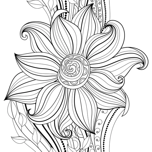 Безшовний монохромний квітковий візерунок — стоковий вектор